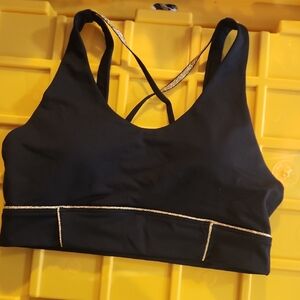 ZYIA Black Sports Bra with Silver Accents